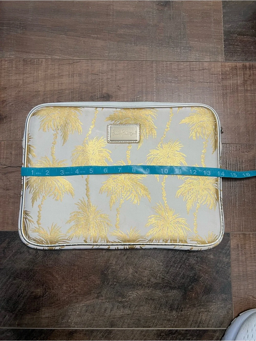Lilly Pulitzer Goledn Palm Print Laptop Pouch